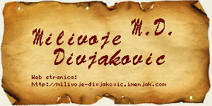 Milivoje Divjaković vizit kartica